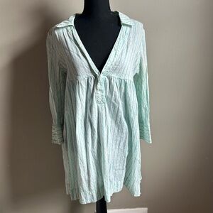 Free People Collared Lace Mini Dress